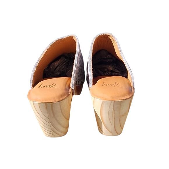Beek Woodpecker Suede Handcrafted Leopard Clogs 6 - Picture 4 of 8